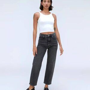 Everlane Way-High Jean, Straight Leg, Washed Black, Size 27 Crop, NWT